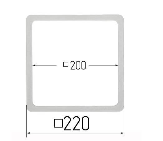 Термоквадрат внеш. диам. 220*220 мм внутр. диам. 200*200 мм