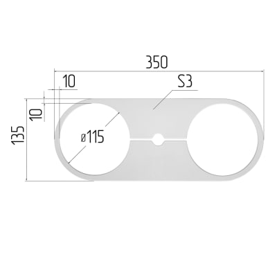Обвод 115мм L350 №115 Белый