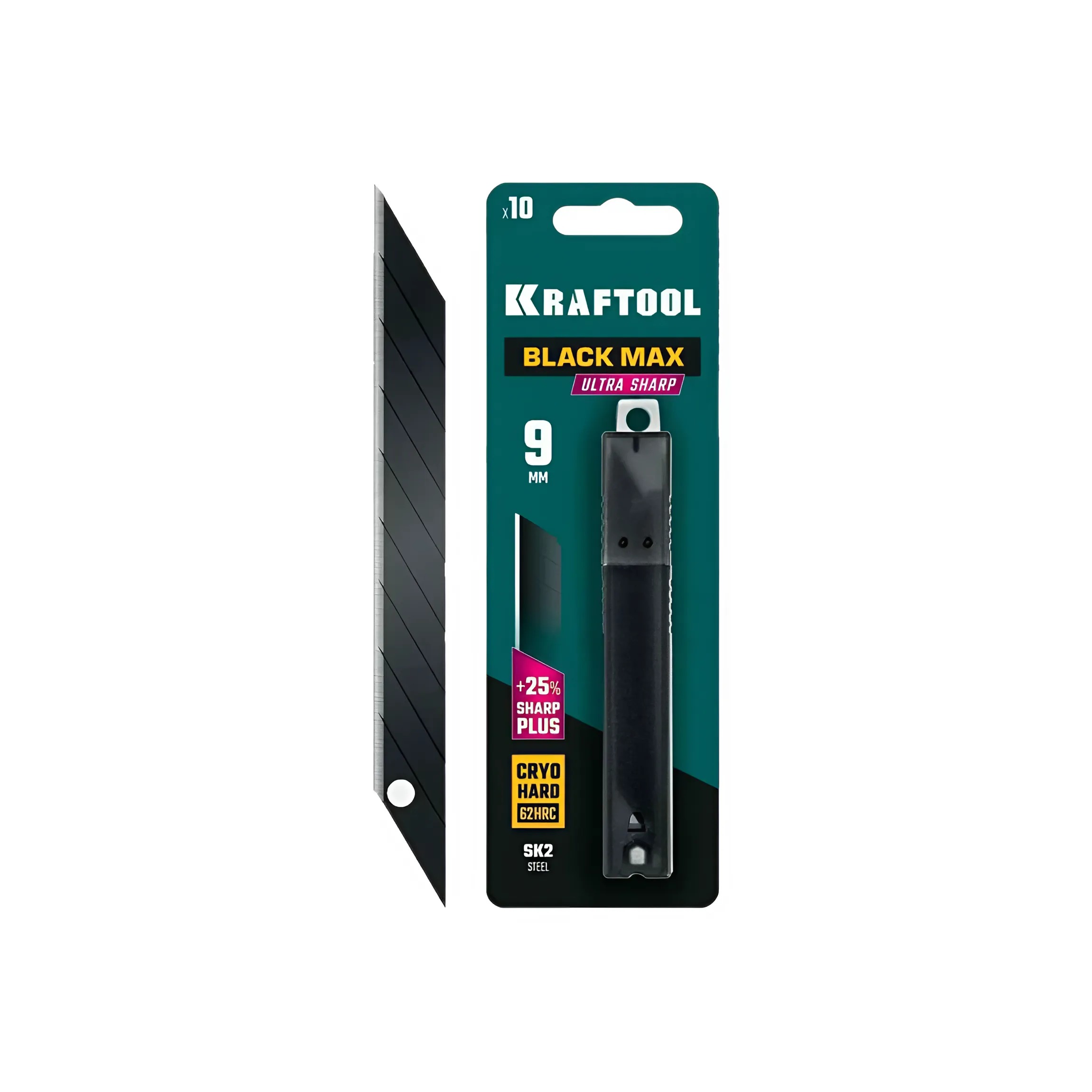 Лезвия для ножа 9 мм 10шт KRAFTOOL BLACK MAX 30 градусов