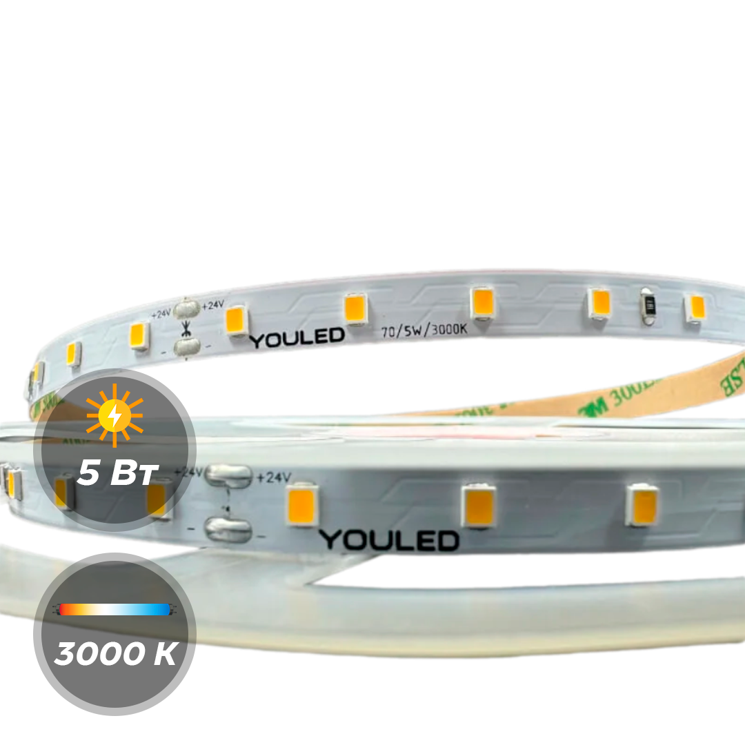 Светодиодная лента 24 В YouLED 5w 70d 5м