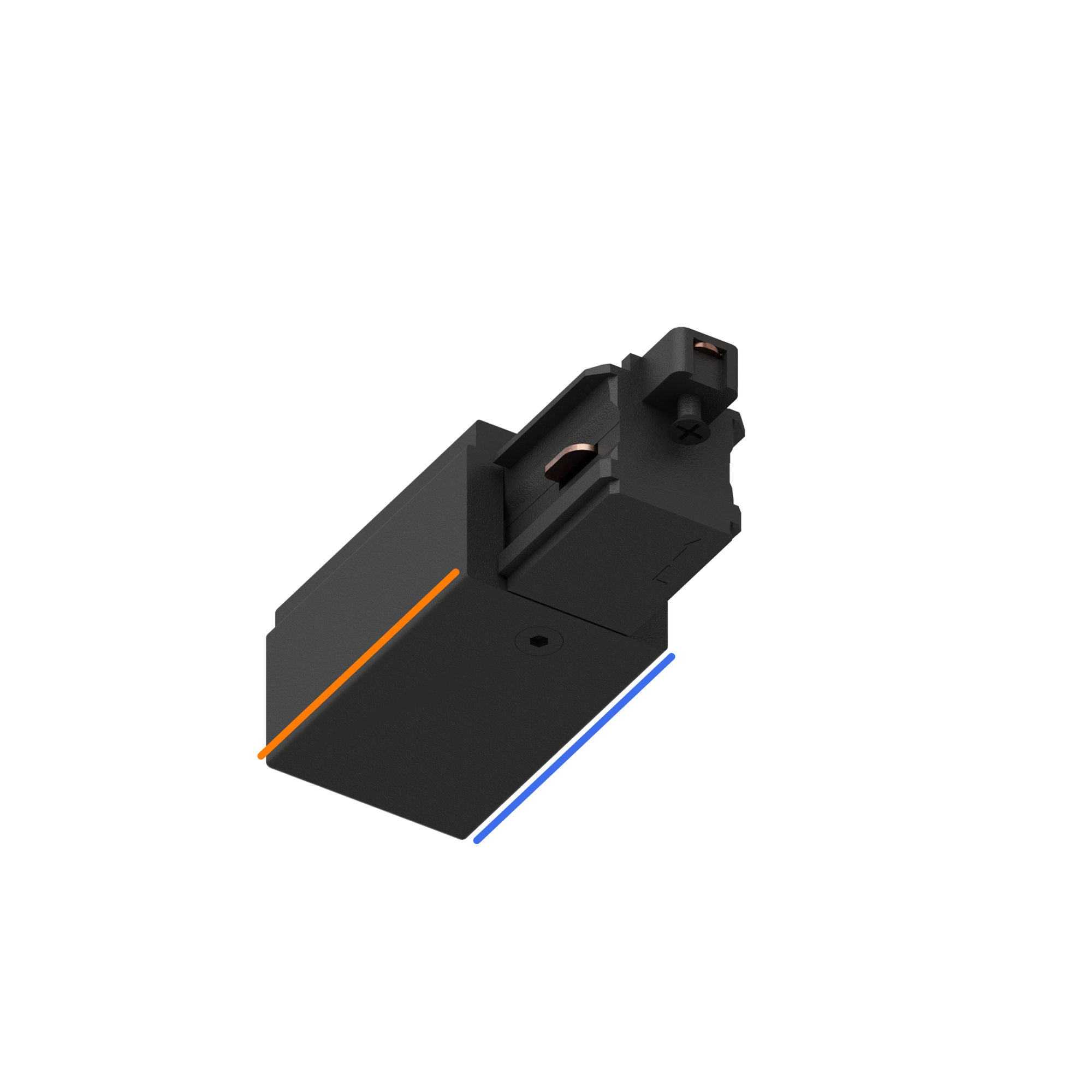 Питающий COMPACT коннектор левый 220вт KRAAB SYSTEMS POWERLINE Черный
