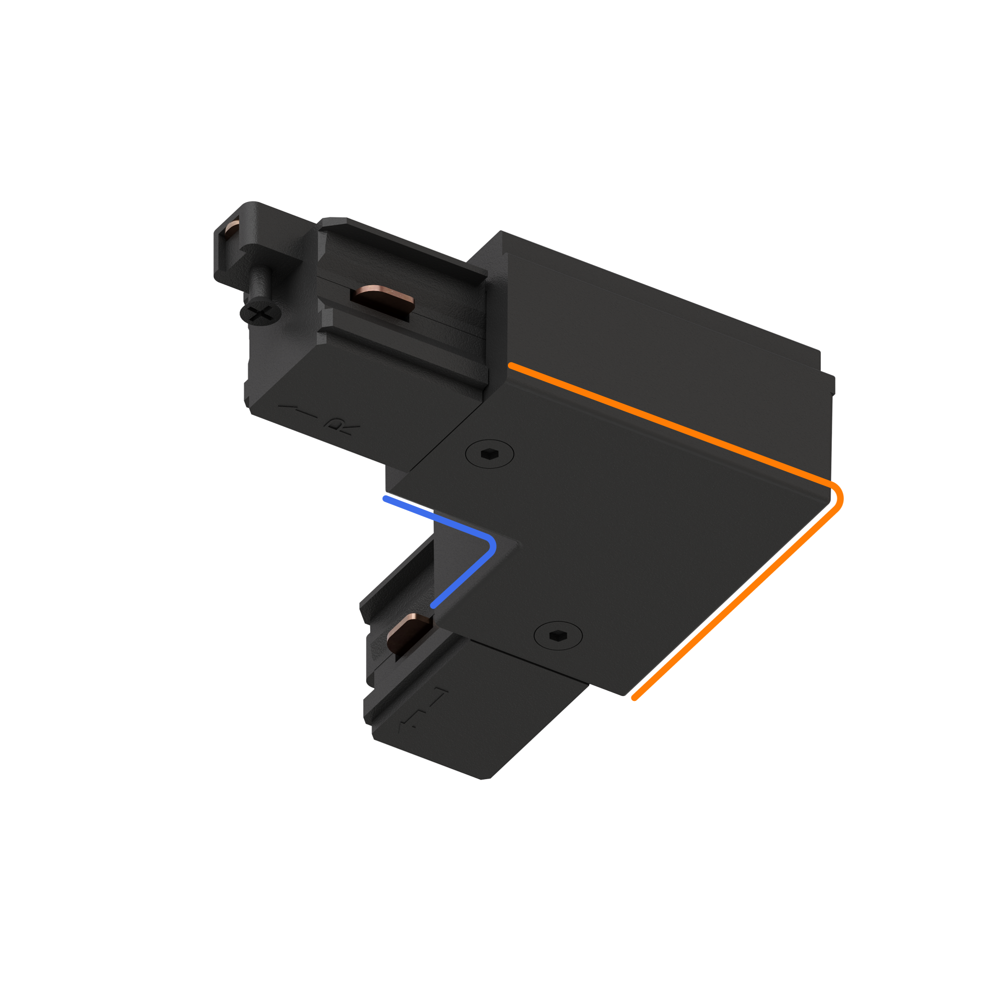 L-коннектор правый 220вт COMPACT KRAAB SYSTEMS POWERLINE Черный