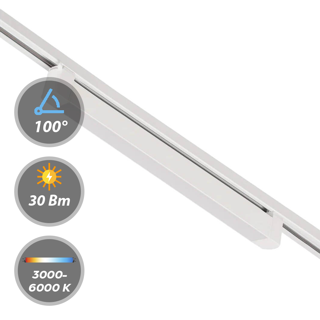 Светильник LumFer LINER 2TRA 30W-WH 3000/4000/6000K 100° Белый DIM 28833