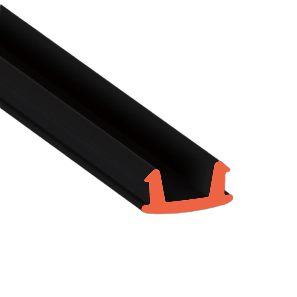 Вставка Flexy PVC 8 мм Черная мягкая 1м