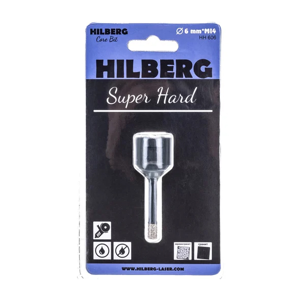 Коронка Hilberg Super Hard М14 6мм с техническим воском