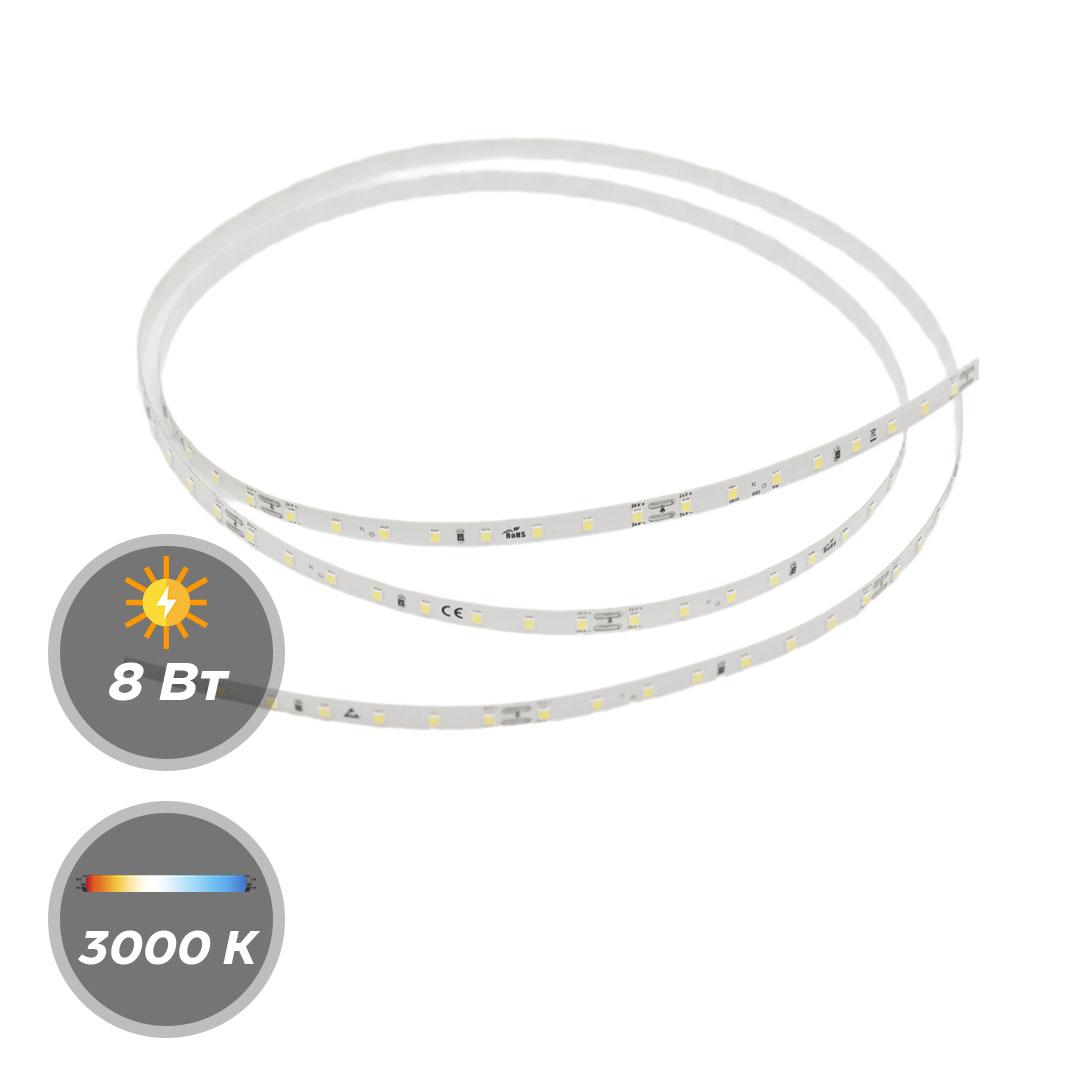 Светодиодная лента М1LIGHT PRO new 2835 8W 24В 112LED/m 1120LM/m 3000К 5м