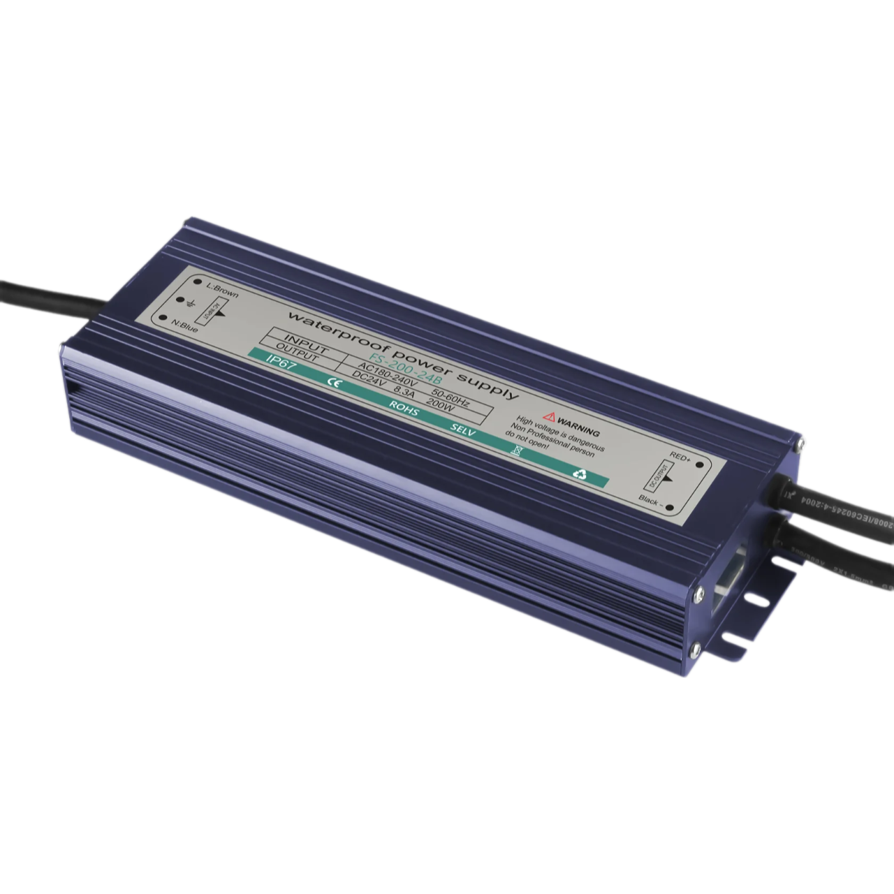 Блок питания 200W-24V влагозащищенный M1Light LCD IP67