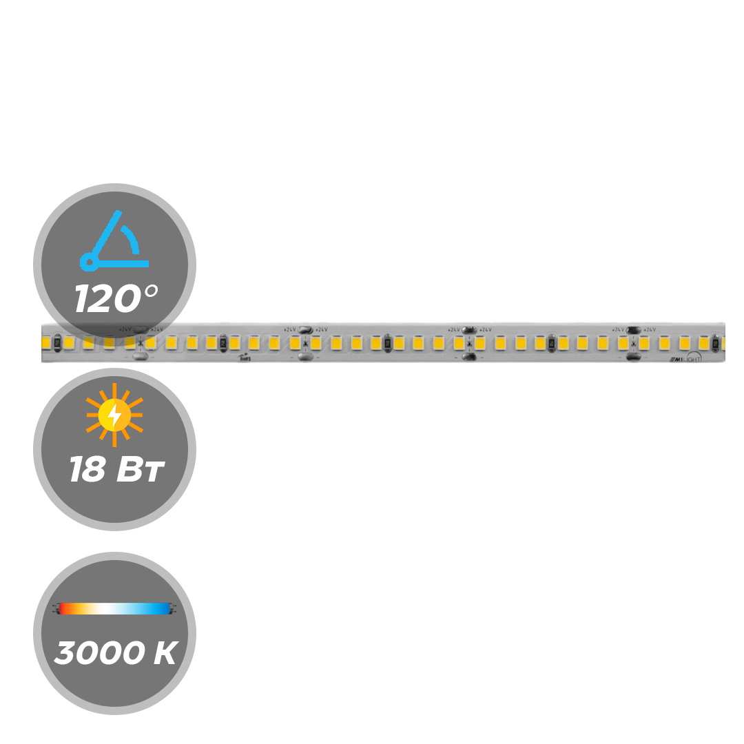 Светодиодная лента М1LIGHT TOP 2835 18W 24В 192LED/m 3240LM/m 3000К, 4000К 5м