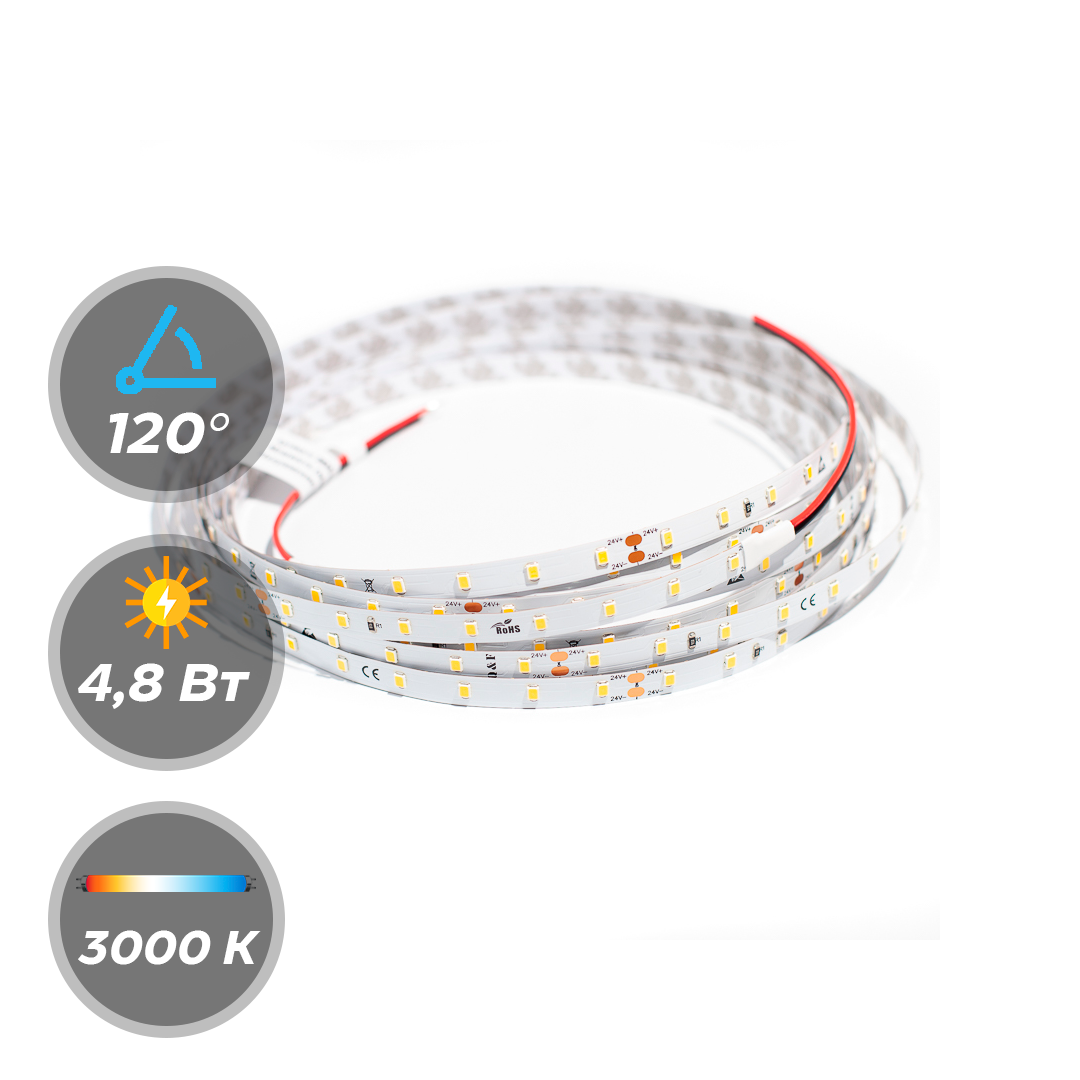 Светодиодная лента 24B 4,8V 64/м Q&F Premium 10м