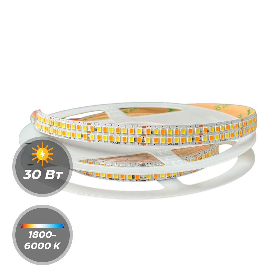 Светодиодная лента YouLED CCT 30w Регулируемая 480d 5м