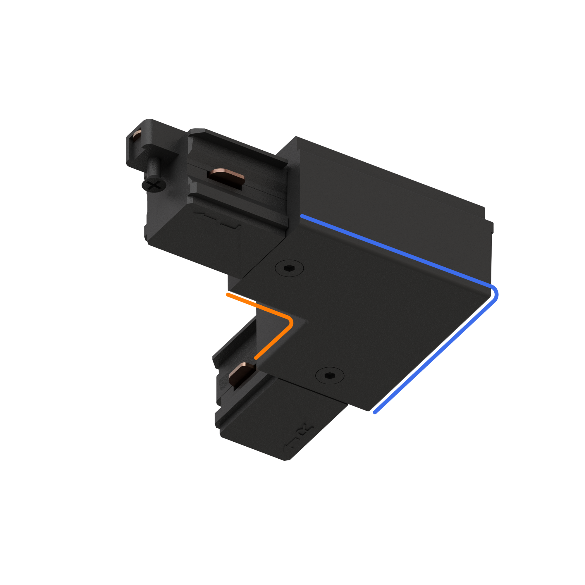 L-коннектор левый 220вт COMPACT POWERLINE KRAAB SYSTEMS Черный