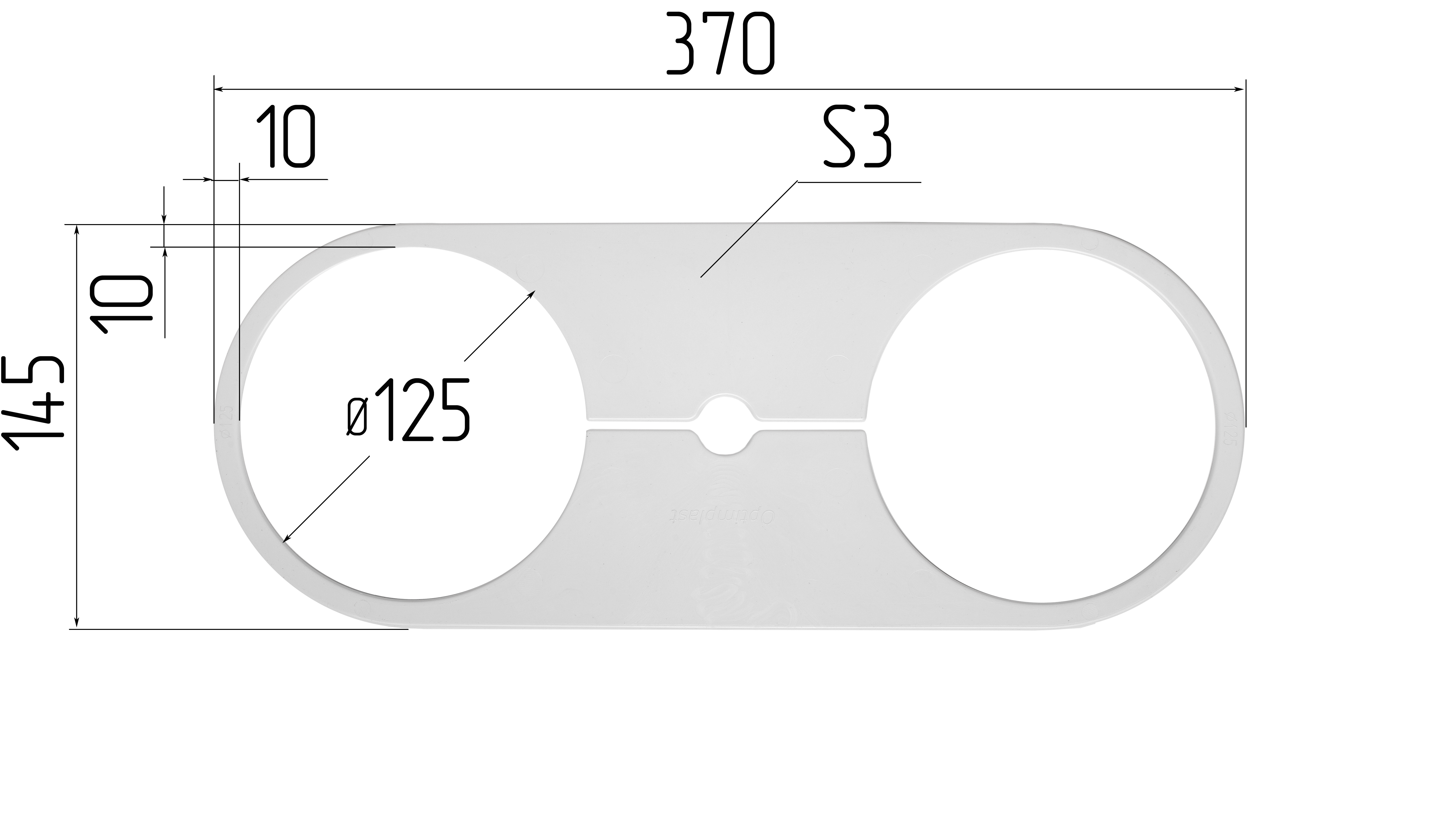 Обвод 125мм L370 №125 Белый