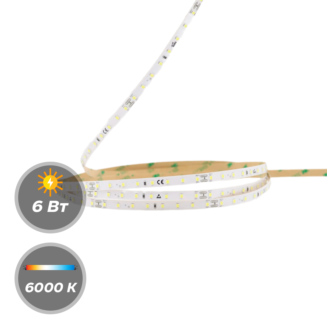 Светодиодная лента М1LIGHT PRO new 2835 6W 24В 80LED/m 840LM/m 6000К 5м