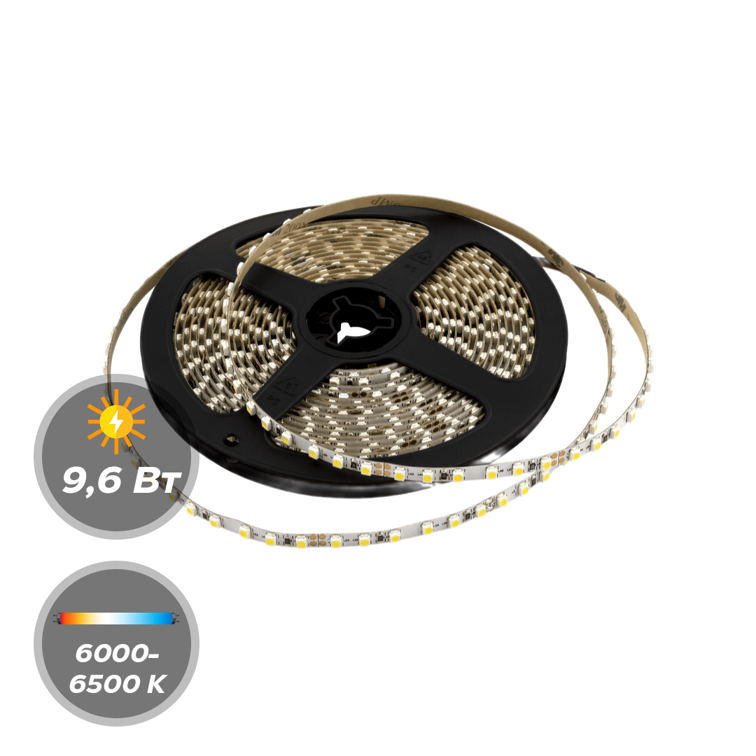 Светодиодная лента 24В 9,6Вт 120/м SWG 6000-6500К 5м