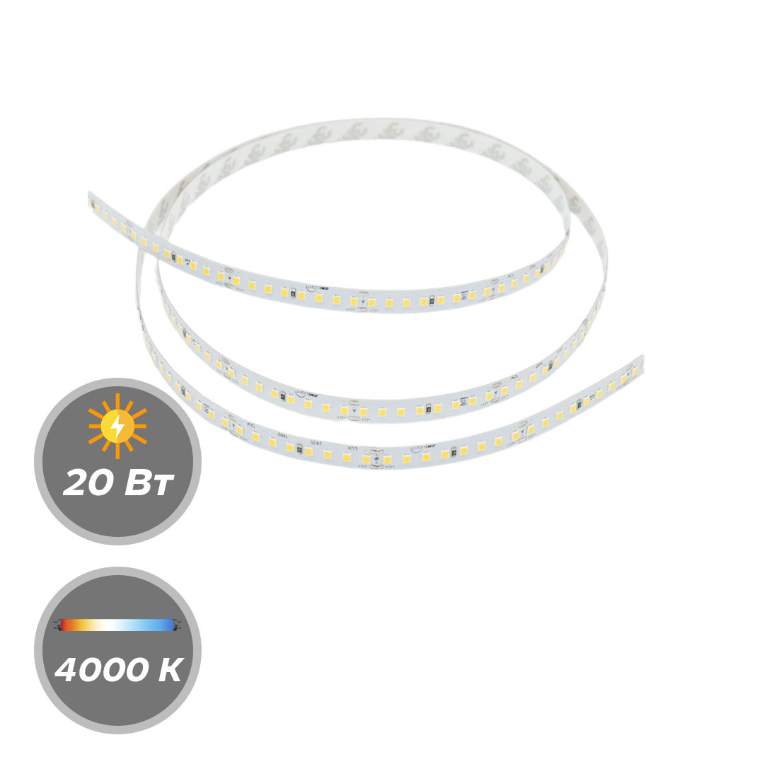 Светодиодная лента М1LIGHT LUX+4L 2835 20W 24В 224LED/m 3200LM/m 4000К, 6000К 5м
