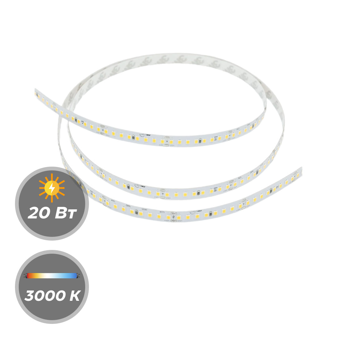 Светодиодная лента М1LIGHT LUX+4L 2835 20W 24В 224LED/m 3200LM/m 3000К 5м