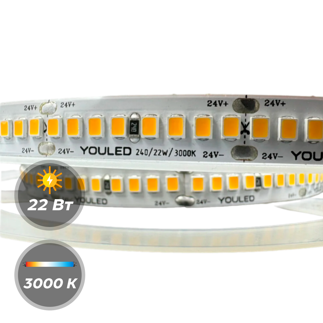 Светодиодная лента 24 В YouLED 22w 240d 5м
