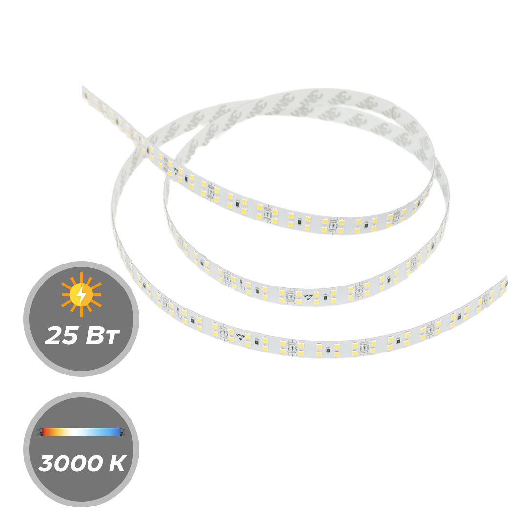 Светодиодная лента М1LIGHT PRO 2835 25W 24В 240LED/m 4000LM/m 3000К, 4000К двухрядная 5м