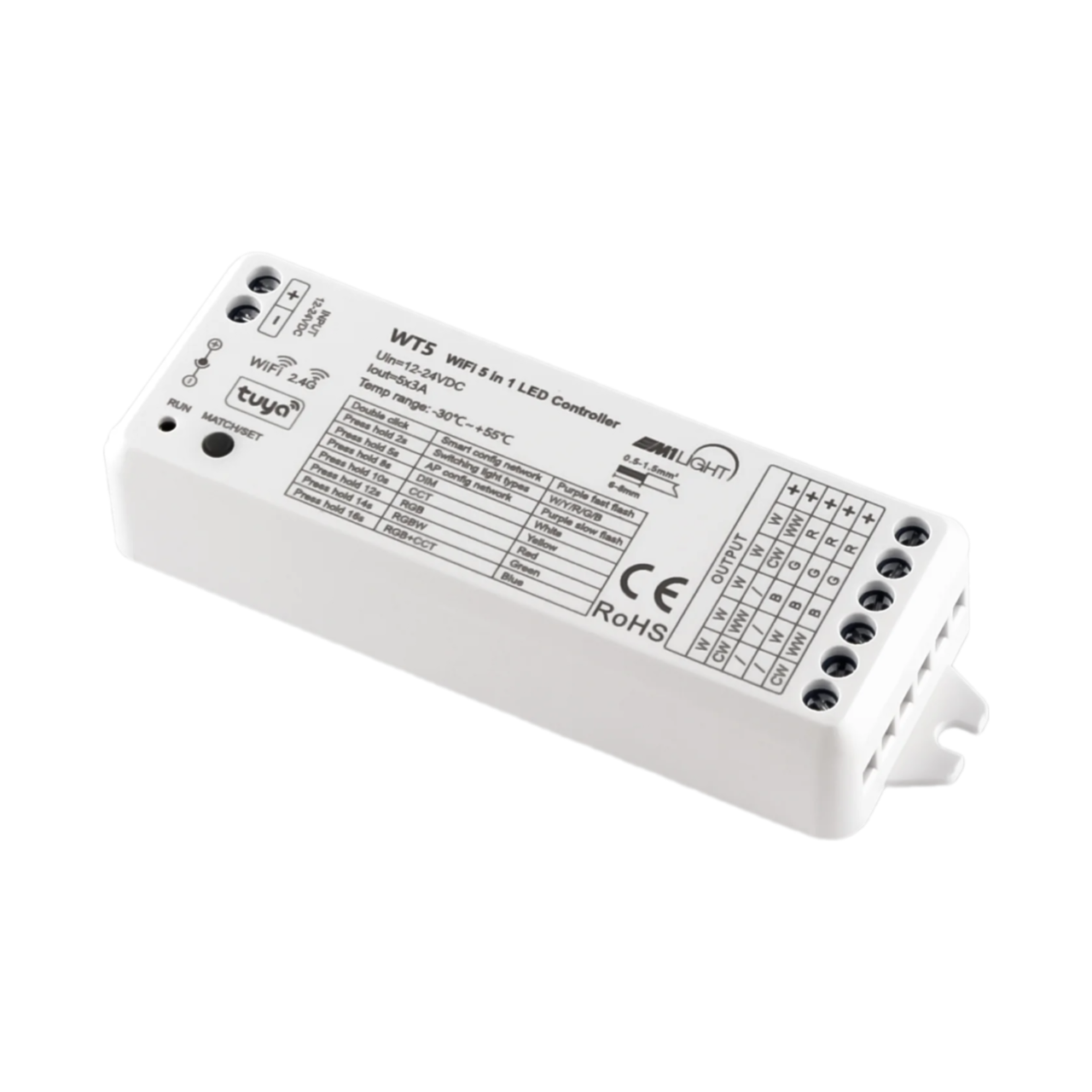 Контроллер 12-24 В М1Light WiFi и RF 5х3А (5в1) WT5
