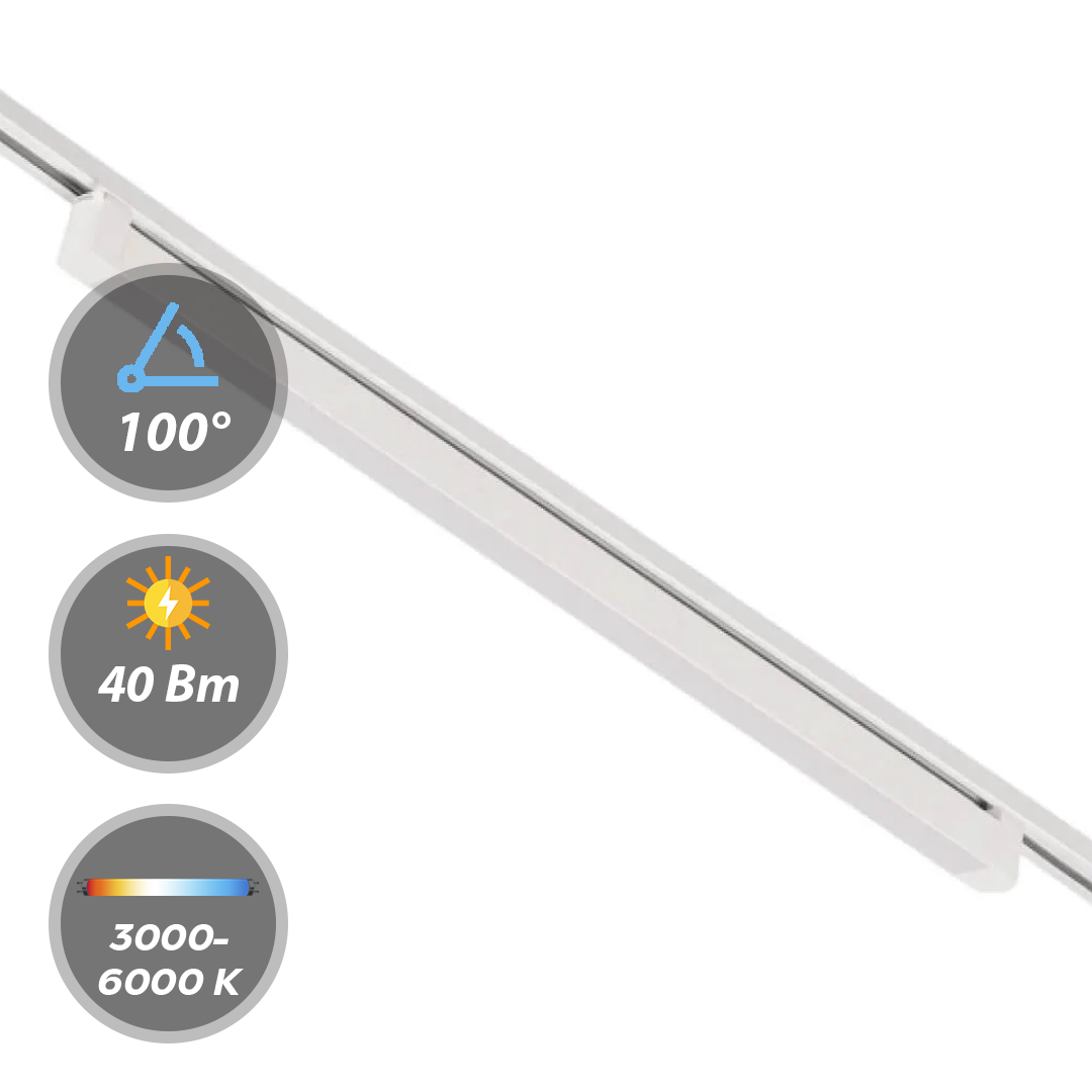 Светильник LumFer LINER 2TRA 40W-WH 3000/4000/6000K 100° Белый DIM 28835