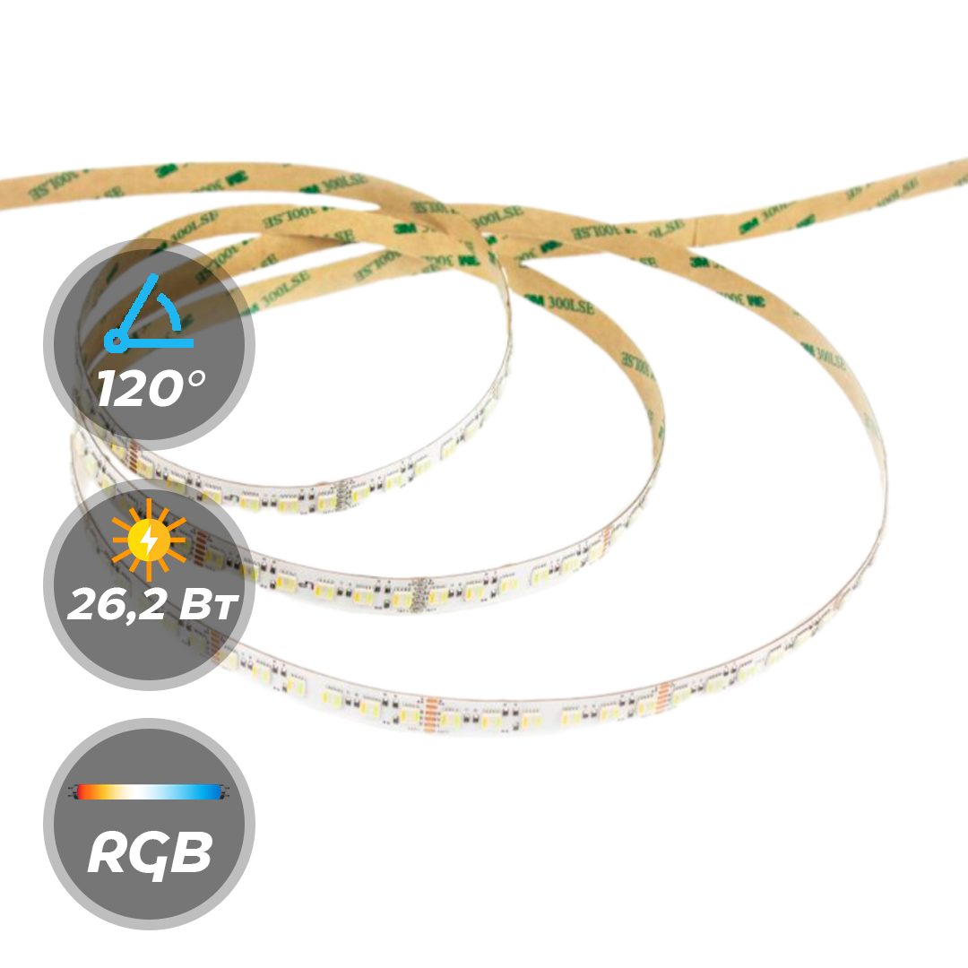 Светодиодная лента LEDS POWER 24В 26,2W 96 диодов/м RGB+CCT 5м