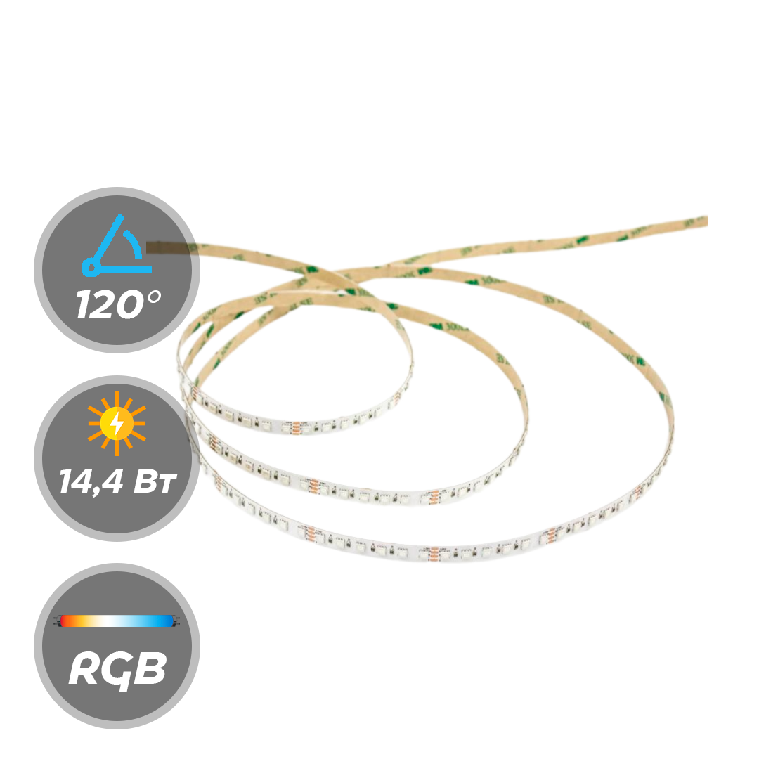 Светодиодная лента LEDS POWER 24В 14,0W 120 диодов/м RGB серия STANDART 5м