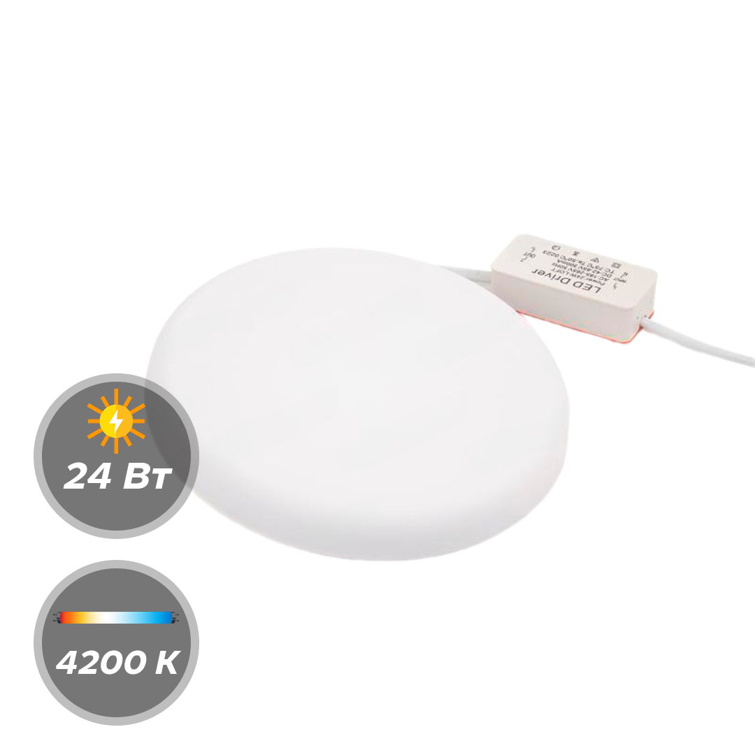 Панель LED 24W 4200К Круглая EKS LOFT трехрежимная