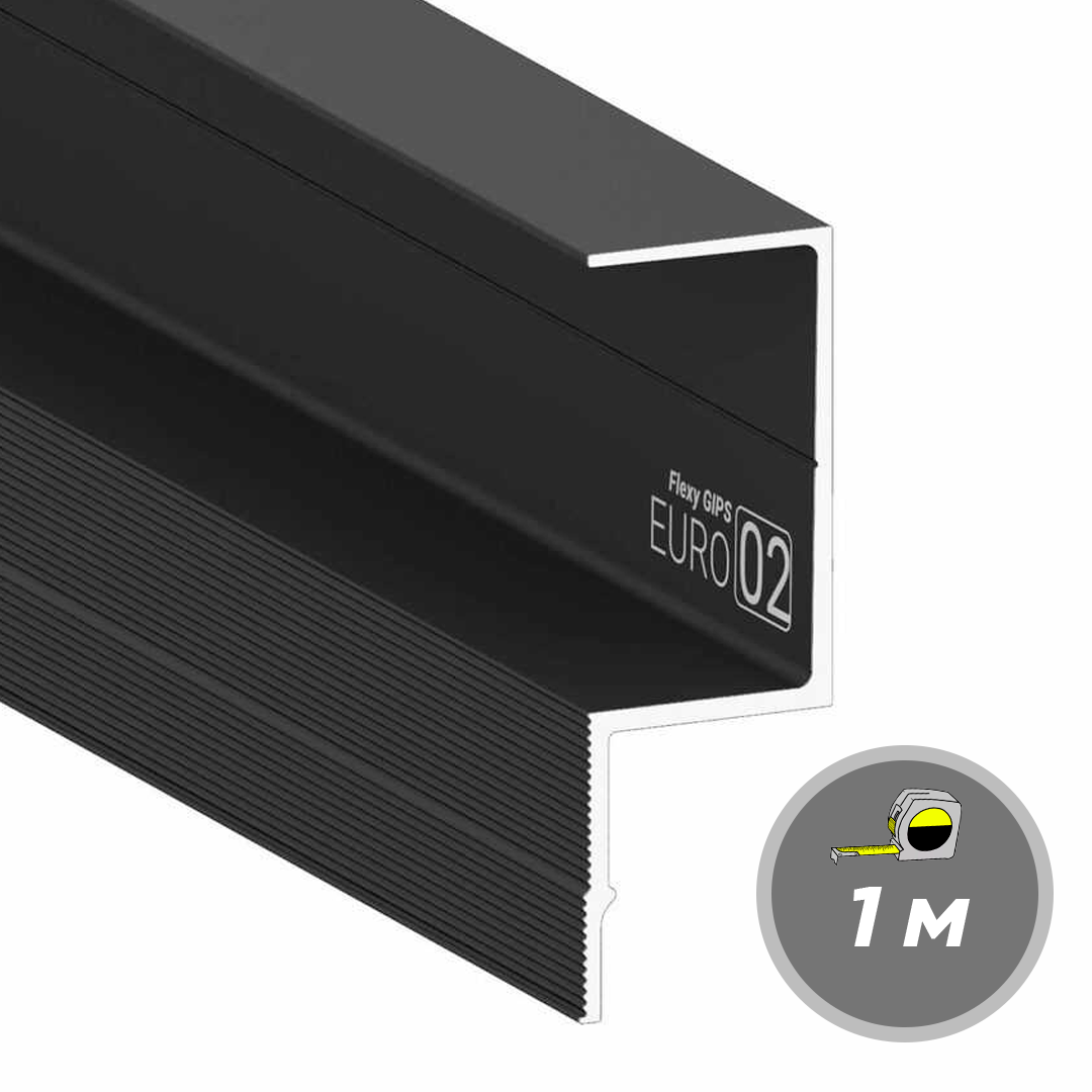 Профиль Flexy GIPS EURO 02 Черный ПФ 8710