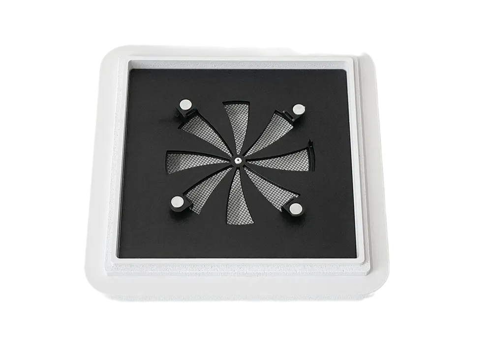 Теневой диффузор 150x150 mm вентиляционный с клапаном