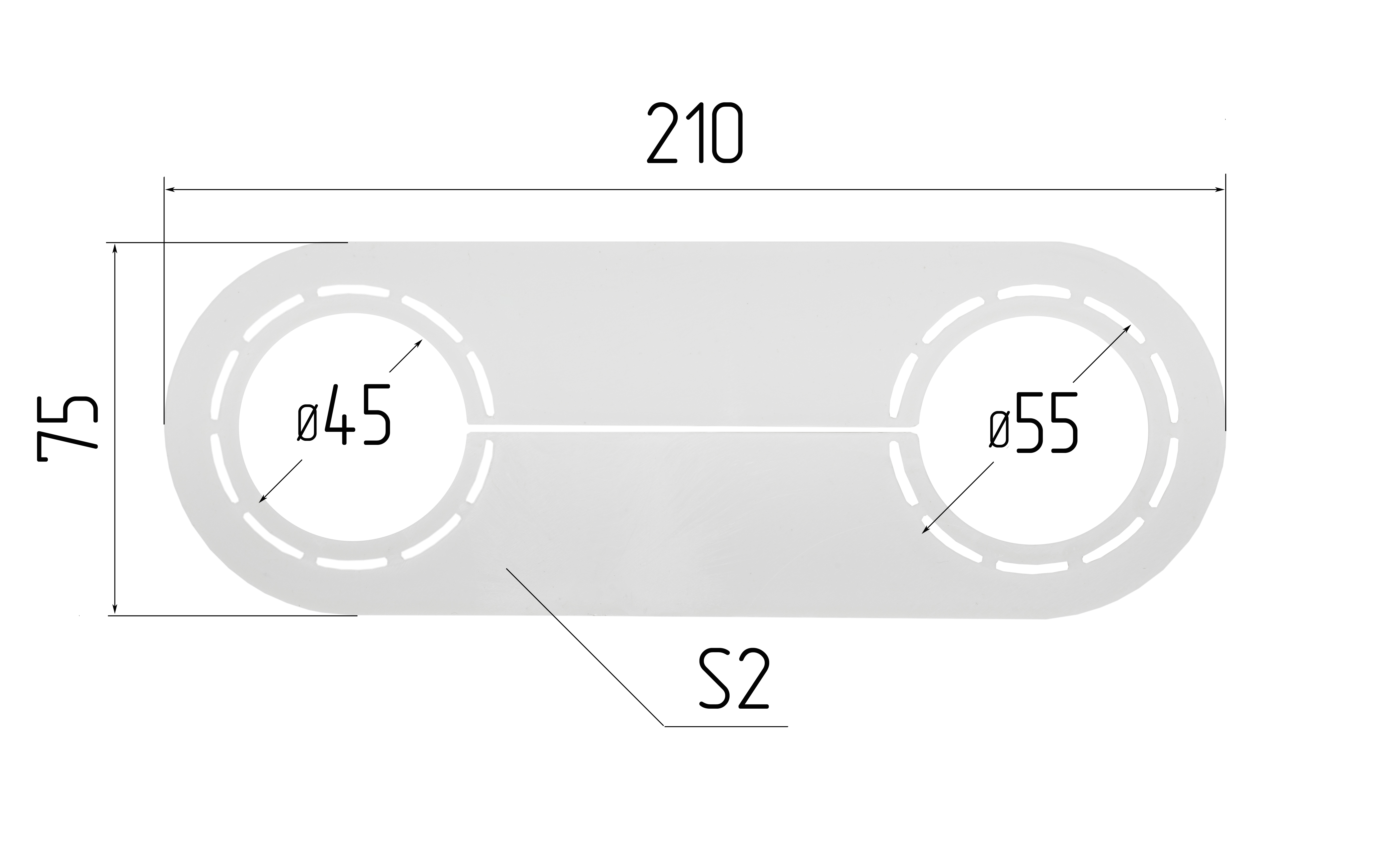 Обвод 45/55мм L210 №45/55 Белый