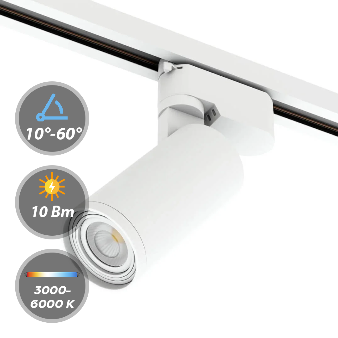 Светильник LumFer CITY ZOOM NEW 10W-WH 3000/4000/6000К 10°- 60° Белый DIM 28674