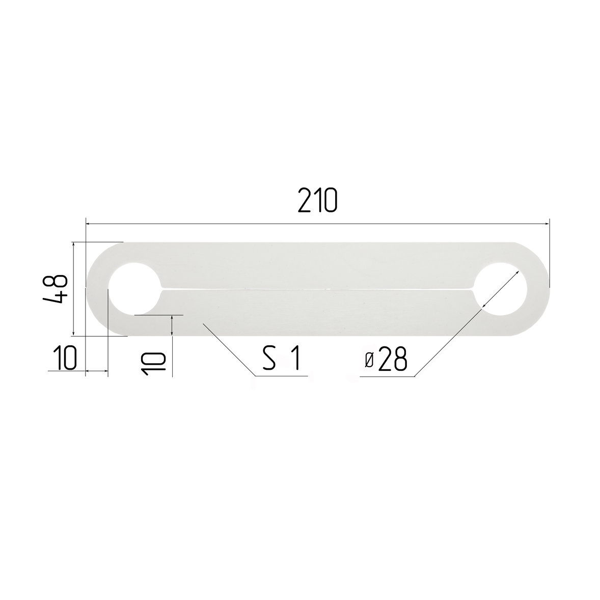 Обвод 28мм L210 №27 прямой Белый