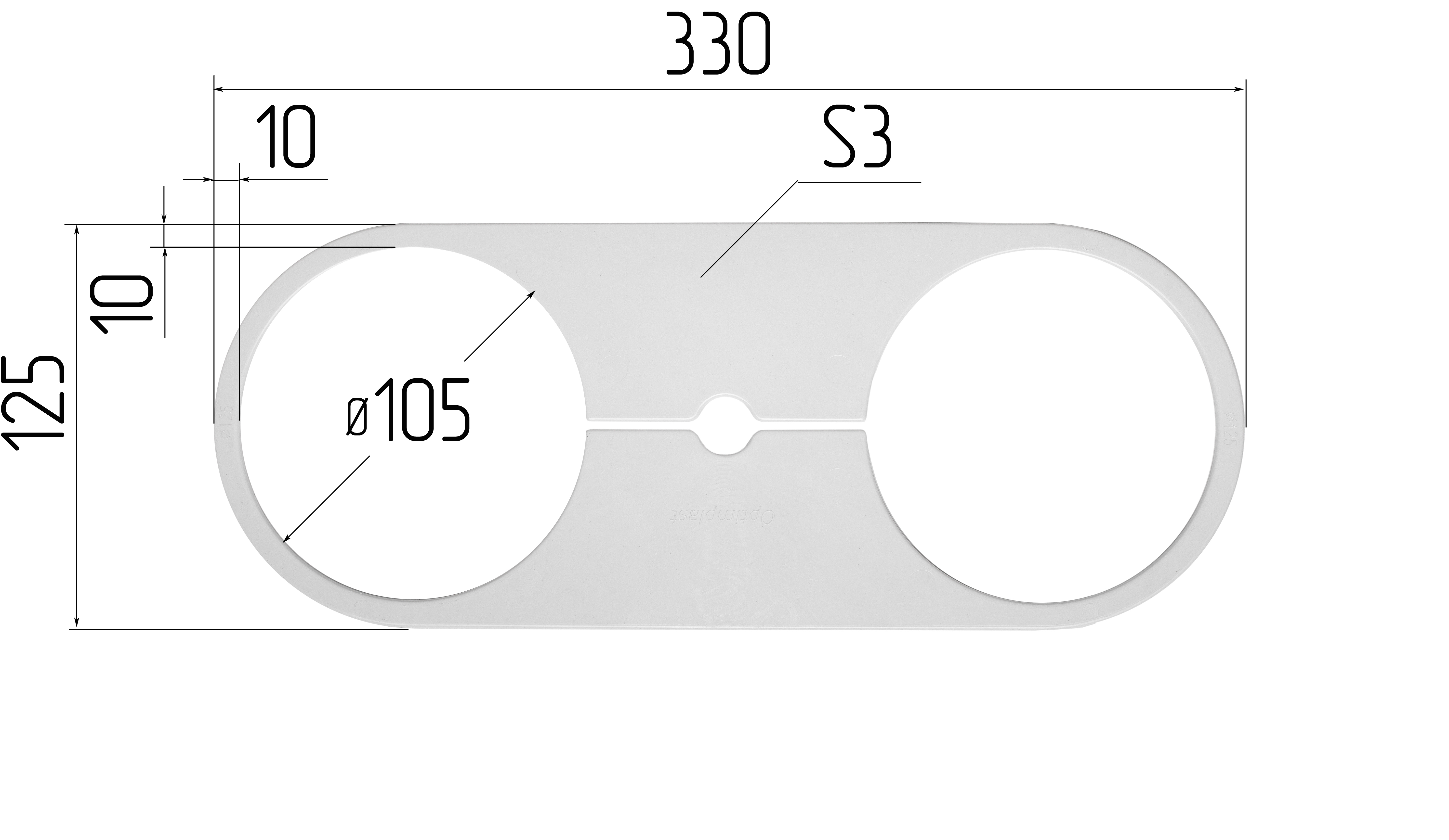 Обвод 105мм L330 №105 Белый
